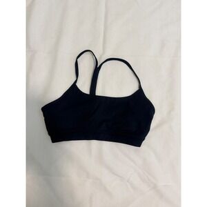 Yunoga Womens Navy Blue Racerback Sports Bra Size XS Nylon Spandex Activewear